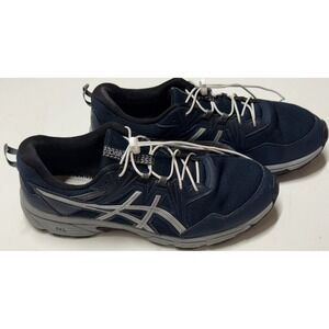 Asics Gel-Venture 7 Mens Trail Running Shoes Navy Blue Grey Sneakers Toggle Lace